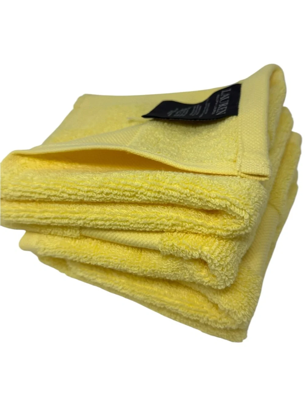 Lauren Ralph Lauren set of 4 Washcloths Wash cloths Canary yellow cotton NWT